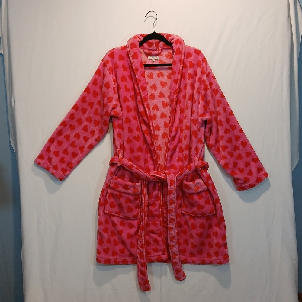 Shiraleah Chicago Hearts Robe S/M Bathrobe Plush Luxury Coquette Jennifer Y2K